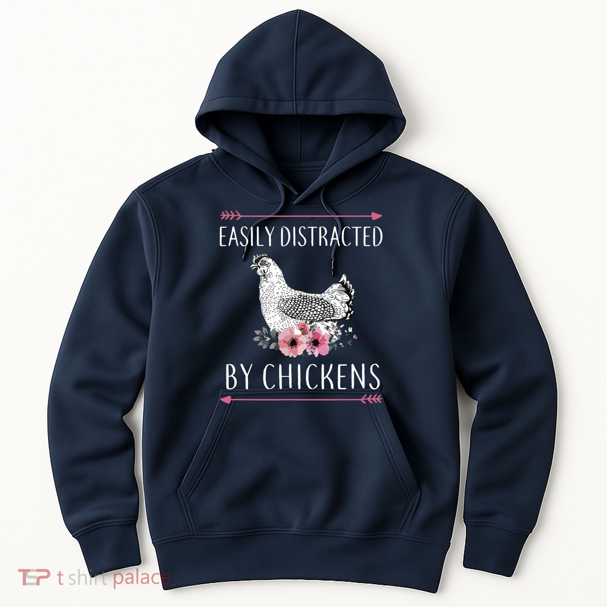 Easily Distracted By Chickens For Chicken Lovers Funny Hoodie