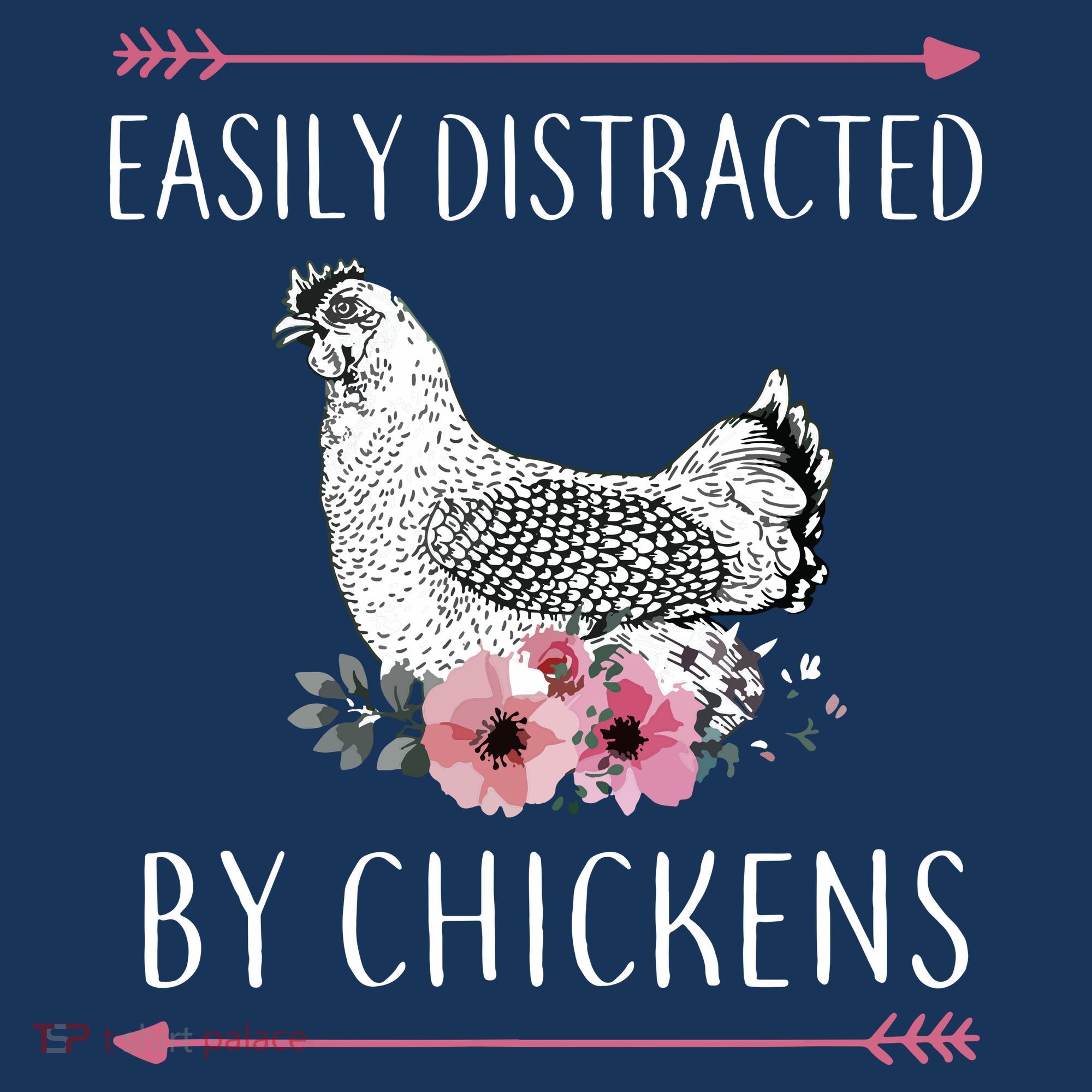 Easily Distracted By Chickens For Chicken Lovers Funny Long Sleeve Shirt