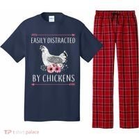 Easily Distracted By Chickens For Chicken Lovers Funny Pajama Set thumb 0