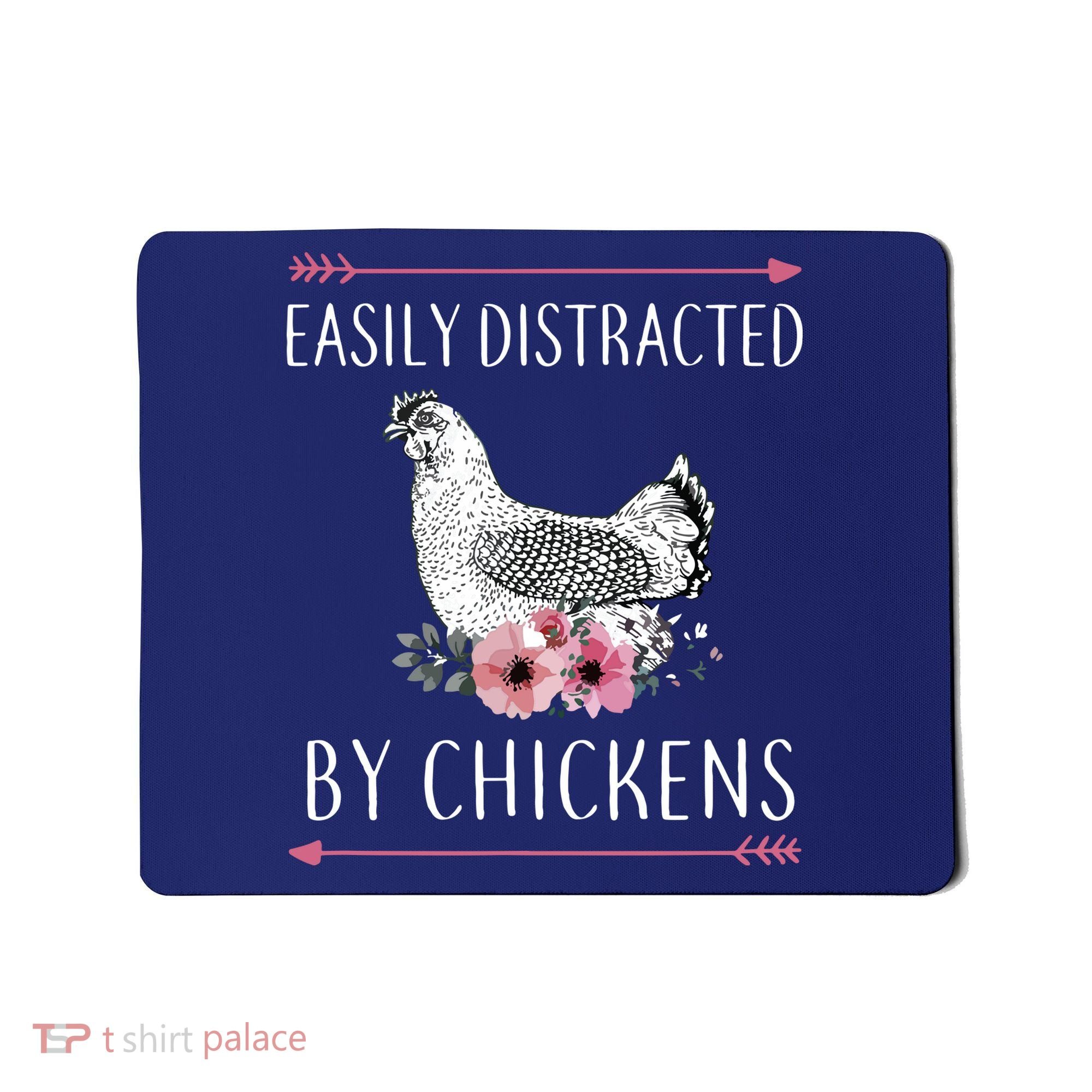 Easily Distracted By Chickens For Chicken Lovers Funny Mousepad