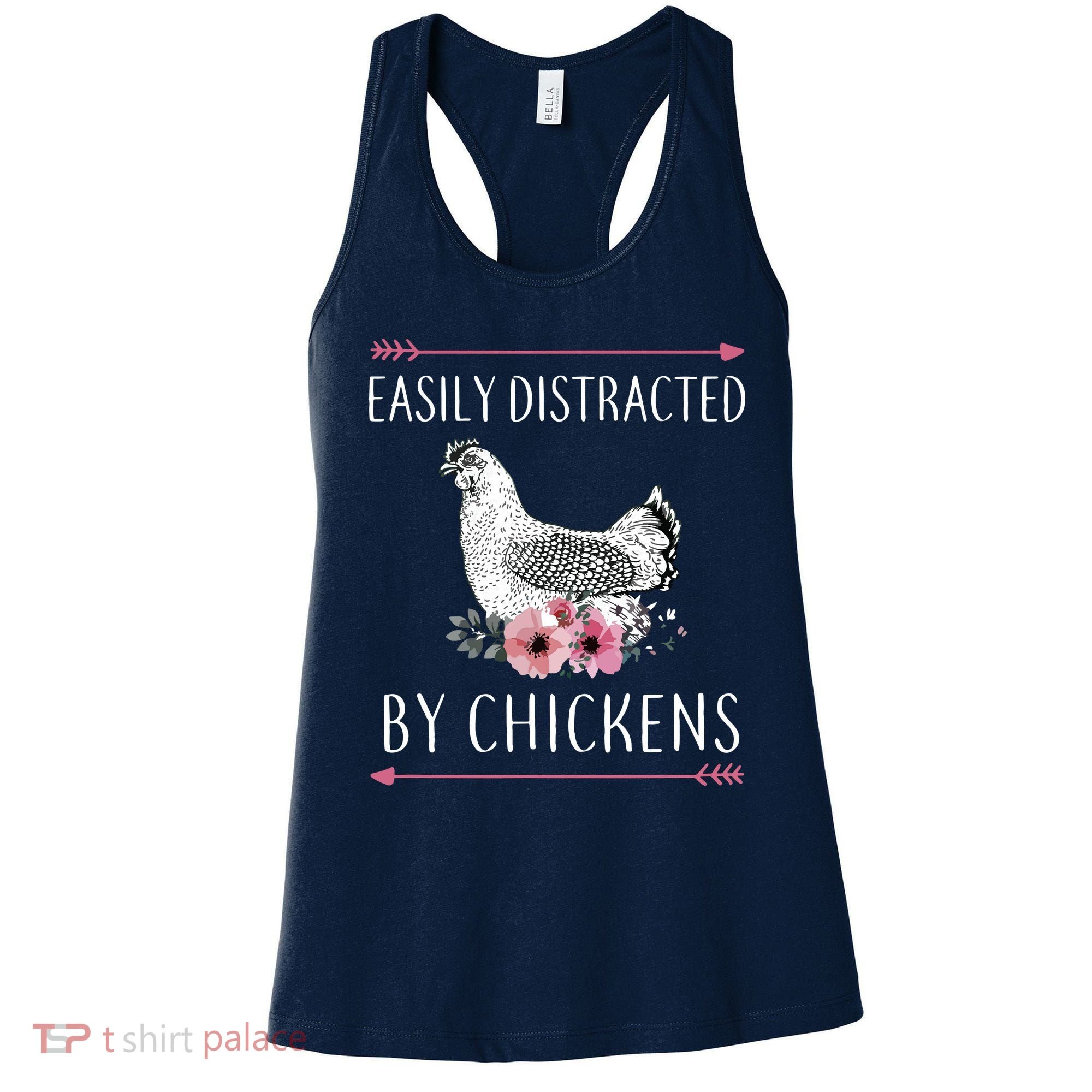 Easily Distracted By Chickens For Chicken Lovers Funny Women's Tank Top