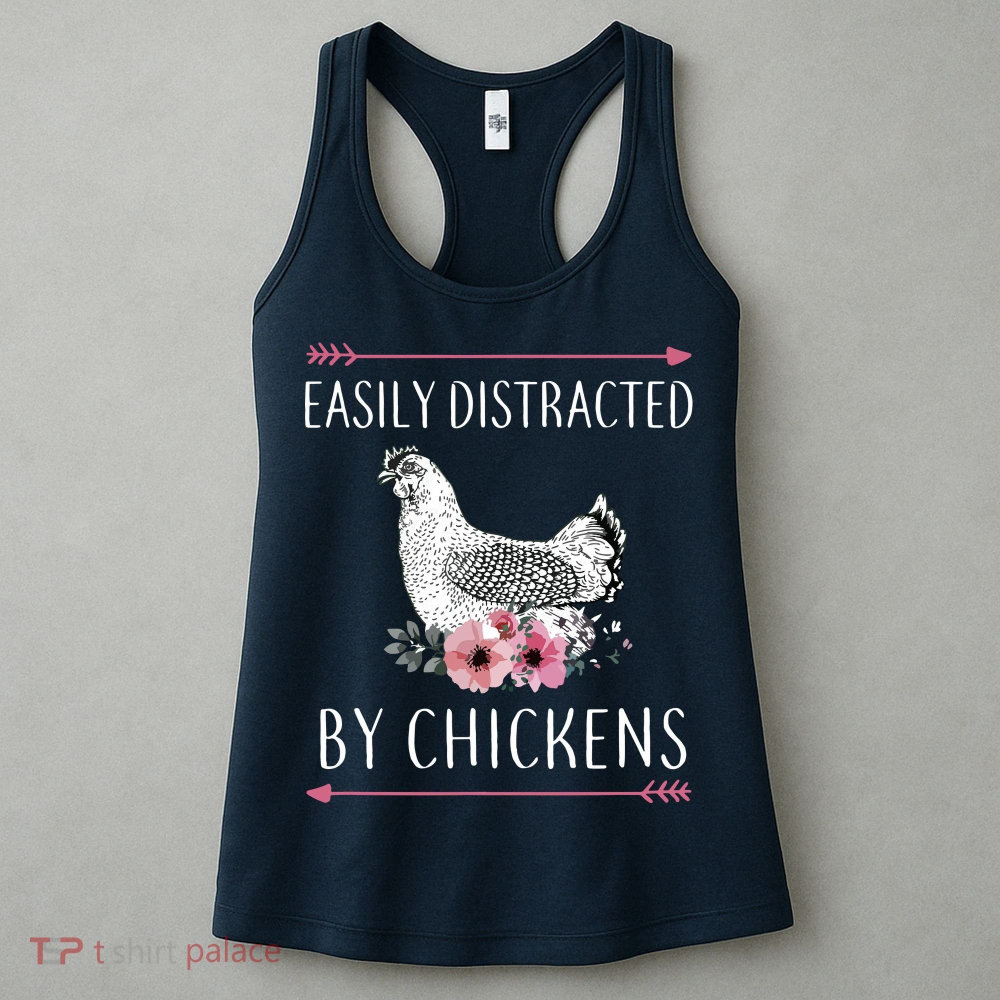 Easily Distracted By Chickens For Chicken Lovers Funny Women's Tank Top