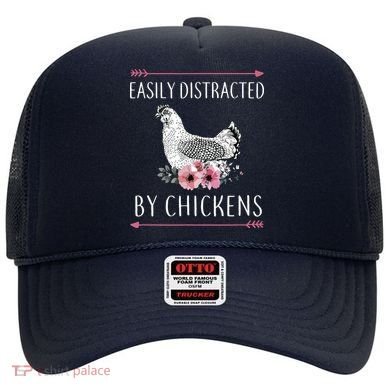 Easily Distracted By Chickens For Chicken Lovers Funny Hat