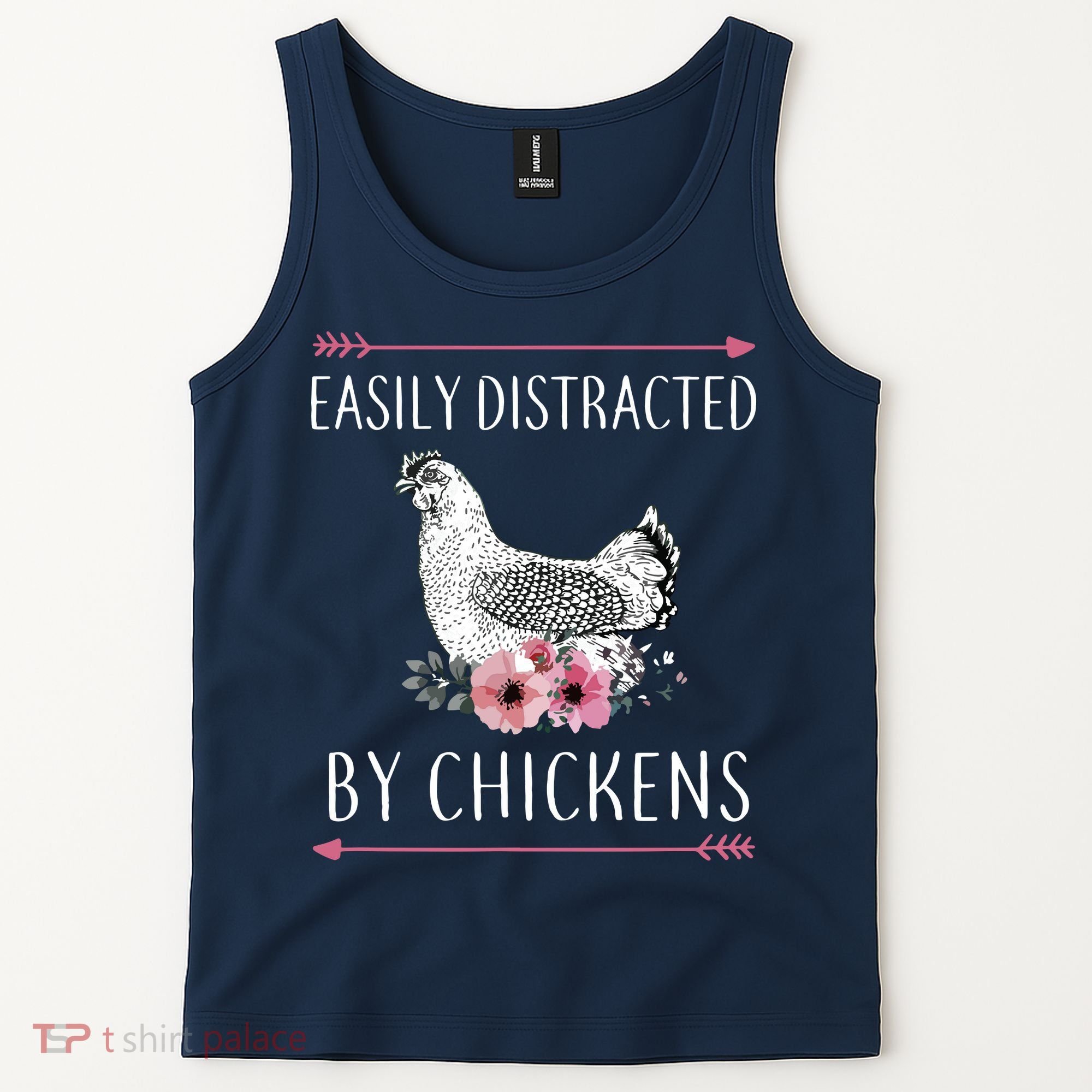 Easily Distracted By Chickens For Chicken Lovers Funny Tank Top