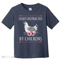 Easily Distracted By Chickens For Chicken Lovers Funny Toddler T-Shirt thumb 0