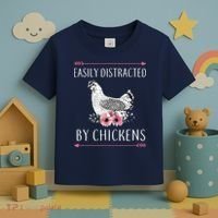 Easily Distracted By Chickens For Chicken Lovers Funny Toddler T-Shirt thumb 3