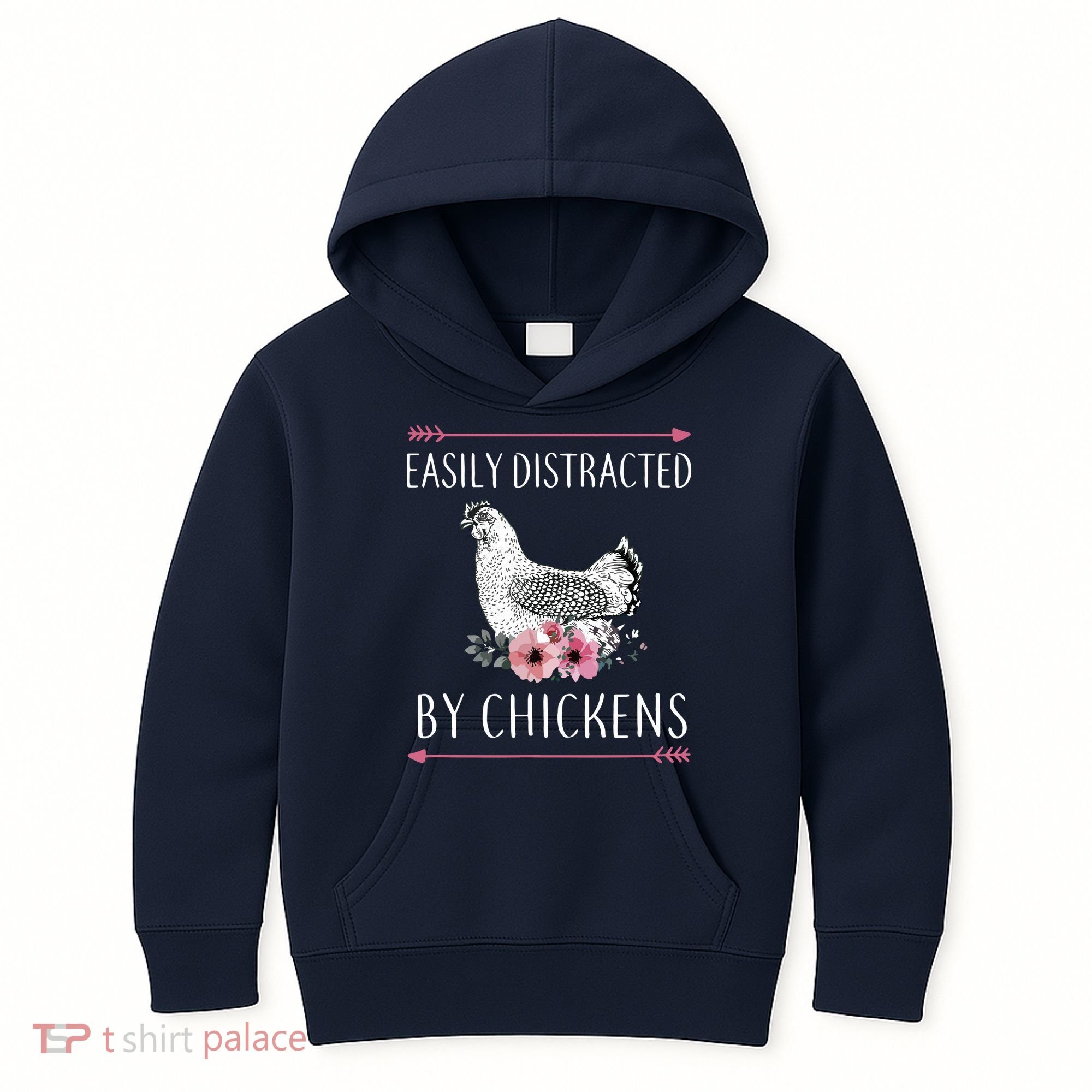 Easily Distracted By Chickens For Chicken Lovers Funny Kids Hoodie