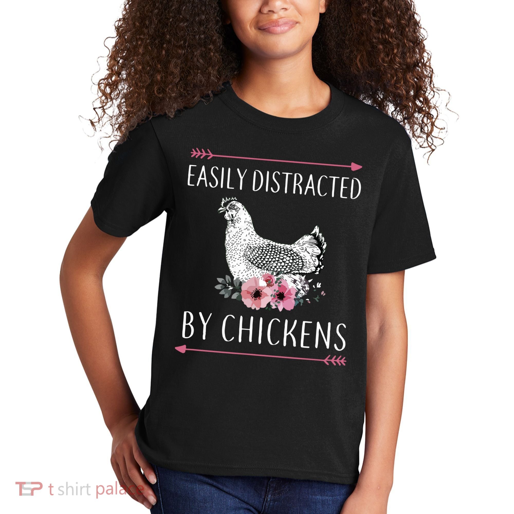 Easily Distracted By Chickens For Chicken Lovers Funny Kids T-Shirt