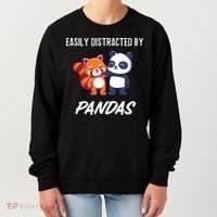 Easily Distracted By Pandas Cute Red Panda And Panda Women's Sweatshirt thumb 0