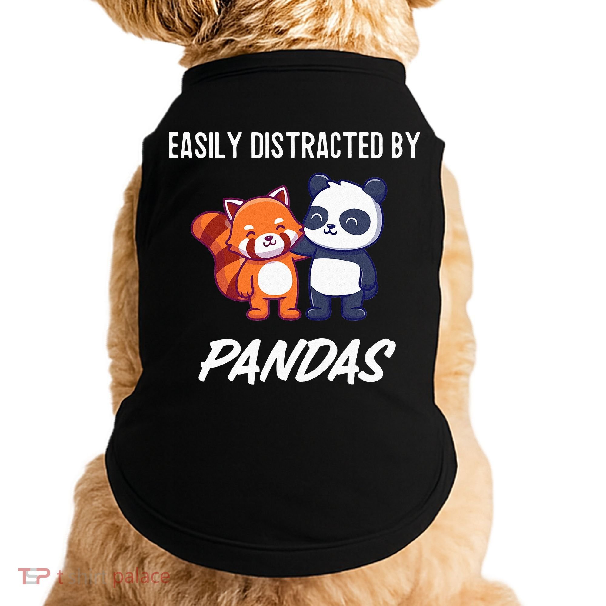 Easily Distracted By Pandas Cute Red Panda And Panda Doggie Tank