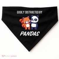 Easily Distracted By Pandas Cute Red Panda And Panda USA-Made Doggie Bandana thumb 0