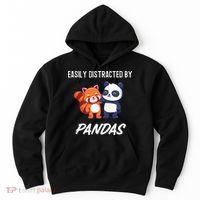 Easily Distracted By Pandas Cute Red Panda And Panda Hoodie thumb 0