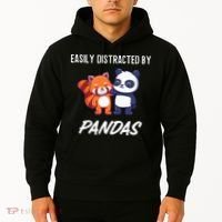 Easily Distracted By Pandas Cute Red Panda And Panda Hoodie thumb 2