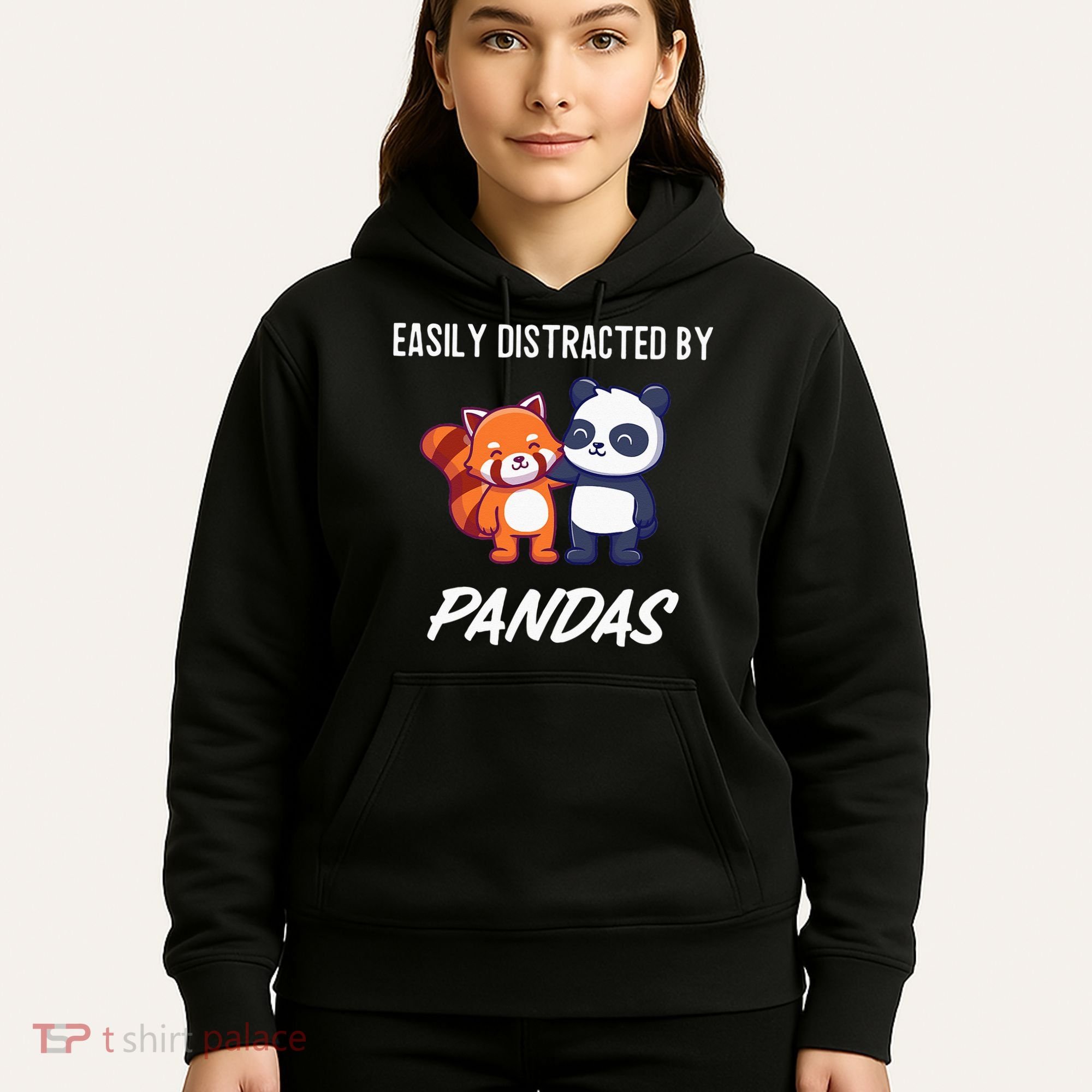 Easily Distracted By Pandas Cute Red Panda And Panda Hoodie