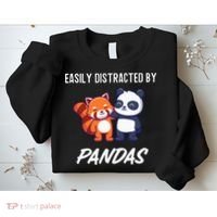 Easily Distracted By Pandas Cute Red Panda And Panda Sweatshirt thumb 2