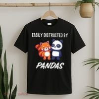 Easily Distracted By Pandas Cute Red Panda And Panda T-Shirt thumb 2