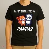 Easily Distracted By Pandas Cute Red Panda And Panda T-Shirt thumb 3