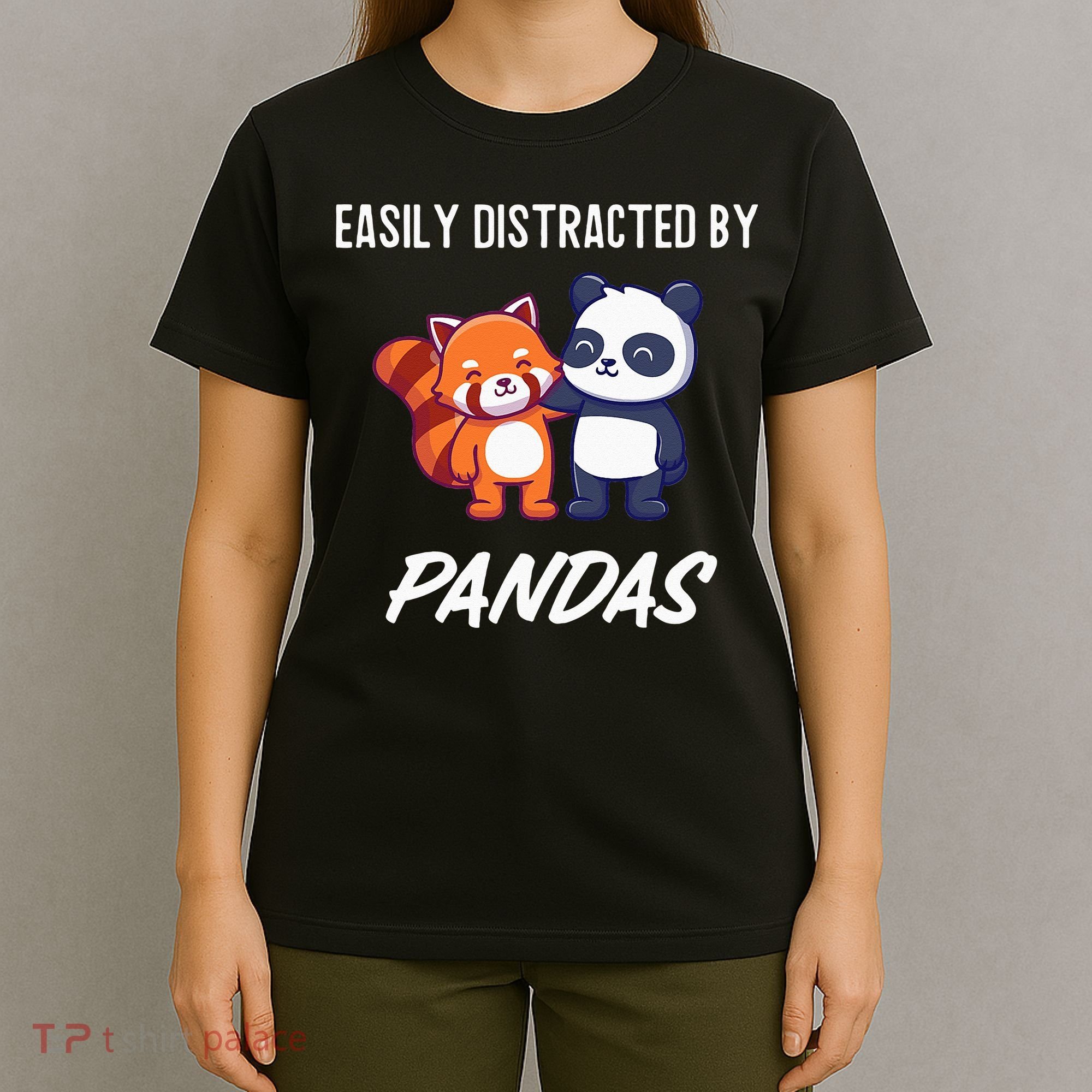 Easily Distracted By Pandas Cute Red Panda And Panda T-Shirt