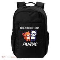 Easily Distracted By Pandas Cute Red Panda And Panda Backpack thumb 0