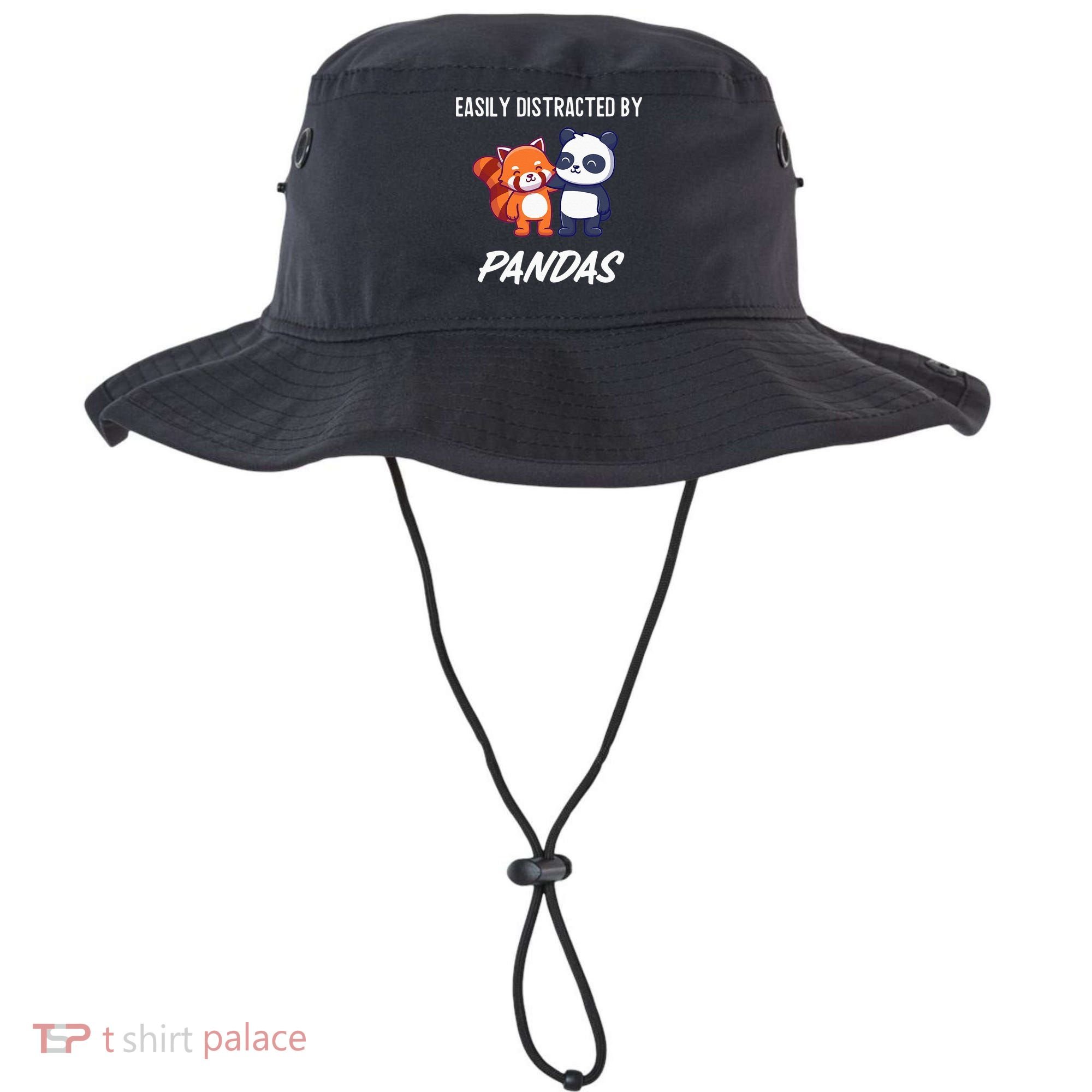 Easily Distracted By Pandas Cute Red Panda And Panda Bucket Hat