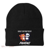Easily Distracted By Pandas Cute Red Panda And Panda Beanie thumb 0