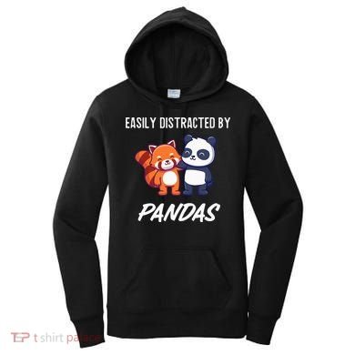 Easily Distracted By Pandas Cute Red Panda And Panda Women's Hoodie