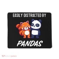 Easily Distracted By Pandas Cute Red Panda And Panda Mousepad thumb 0