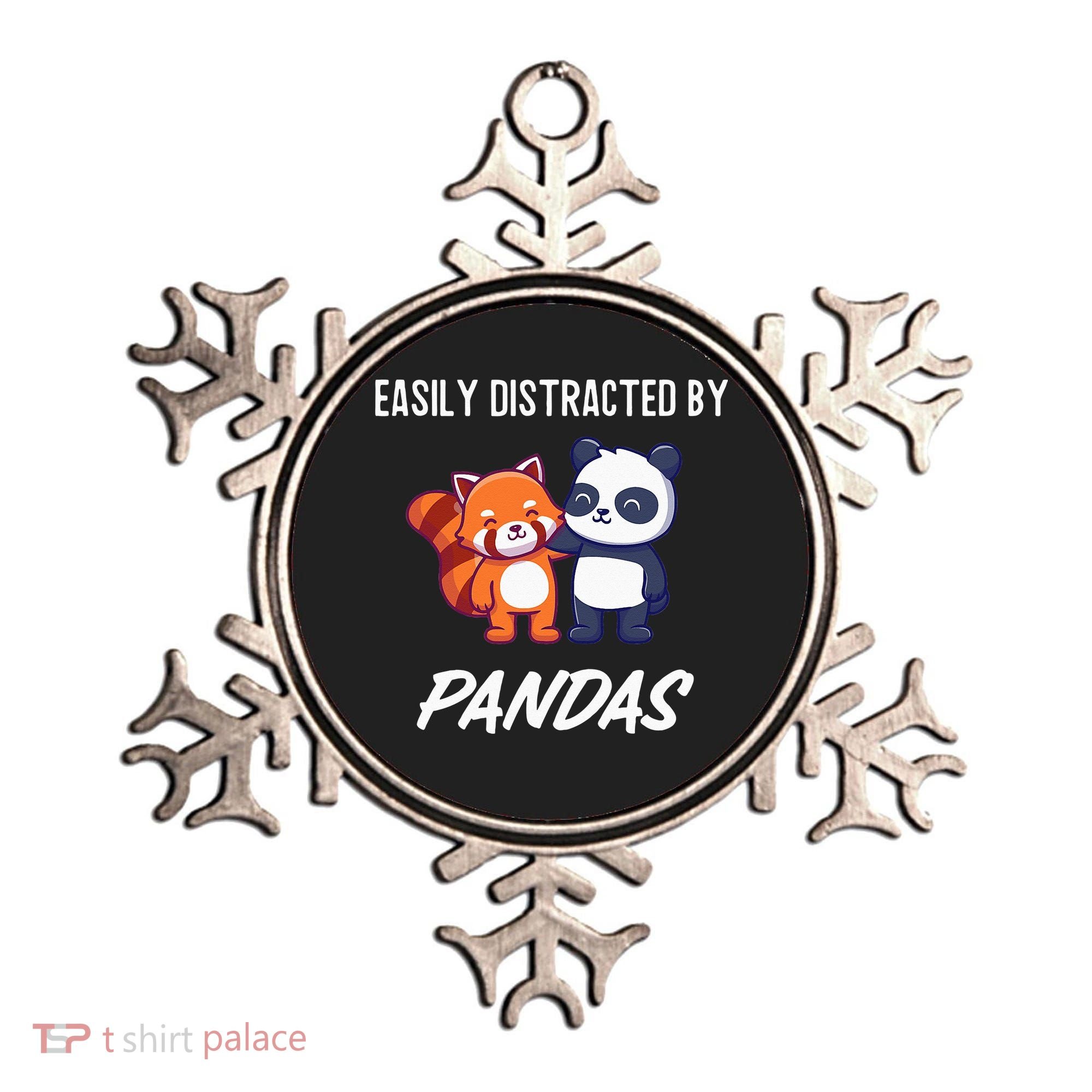 Easily Distracted By Pandas Cute Red Panda And Panda Ornament