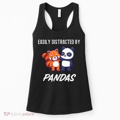Easily Distracted By Pandas Cute Red Panda And Panda Women's Tank Top