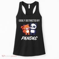Easily Distracted By Pandas Cute Red Panda And Panda Women's Tank Top thumb 0