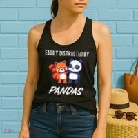 Easily Distracted By Pandas Cute Red Panda And Panda Women's Tank Top thumb 2