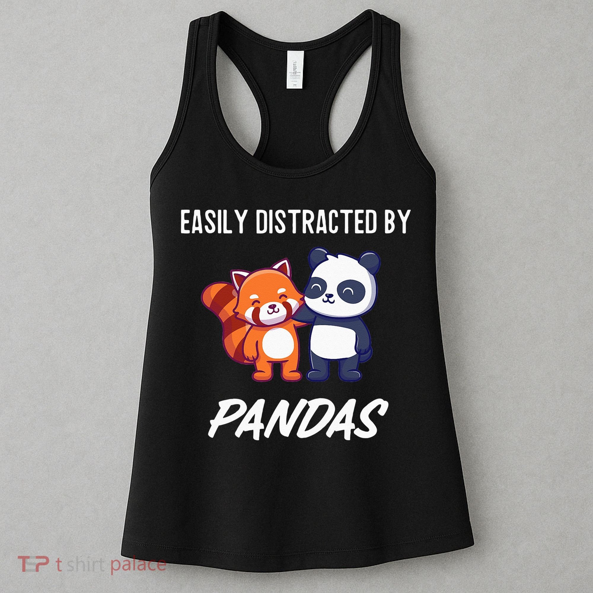 Easily Distracted By Pandas Cute Red Panda And Panda Women's Tank Top
