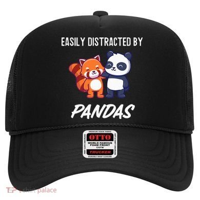 Easily Distracted By Pandas Cute Red Panda And Panda Hat