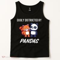 Easily Distracted By Pandas Cute Red Panda And Panda Tank Top thumb 2