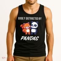 Easily Distracted By Pandas Cute Red Panda And Panda Tank Top thumb 3