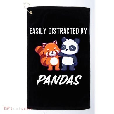 Easily Distracted By Pandas Cute Red Panda And Panda Golf Towel