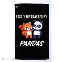 Easily Distracted By Pandas Cute Red Panda And Panda Golf Towel thumb 0