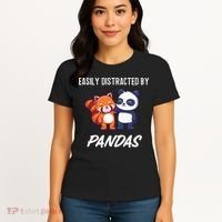 Easily Distracted By Pandas Cute Red Panda And Panda Women's T-Shirt thumb 4