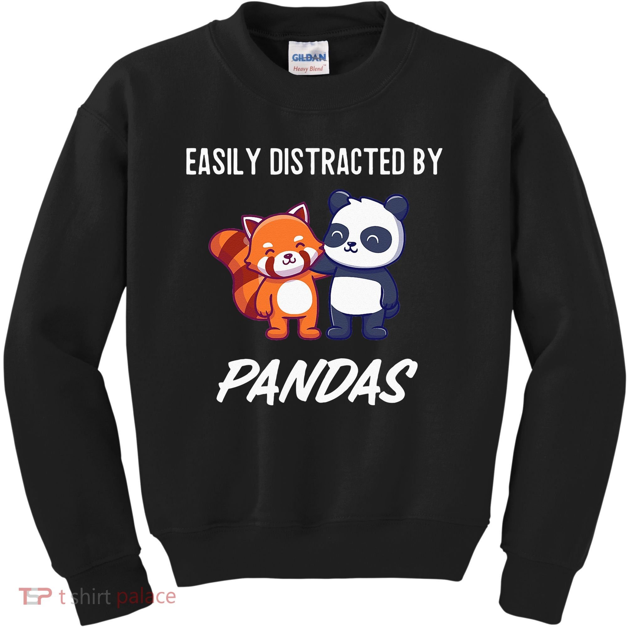 Easily Distracted By Pandas Cute Red Panda And Panda Kids Sweatshirt