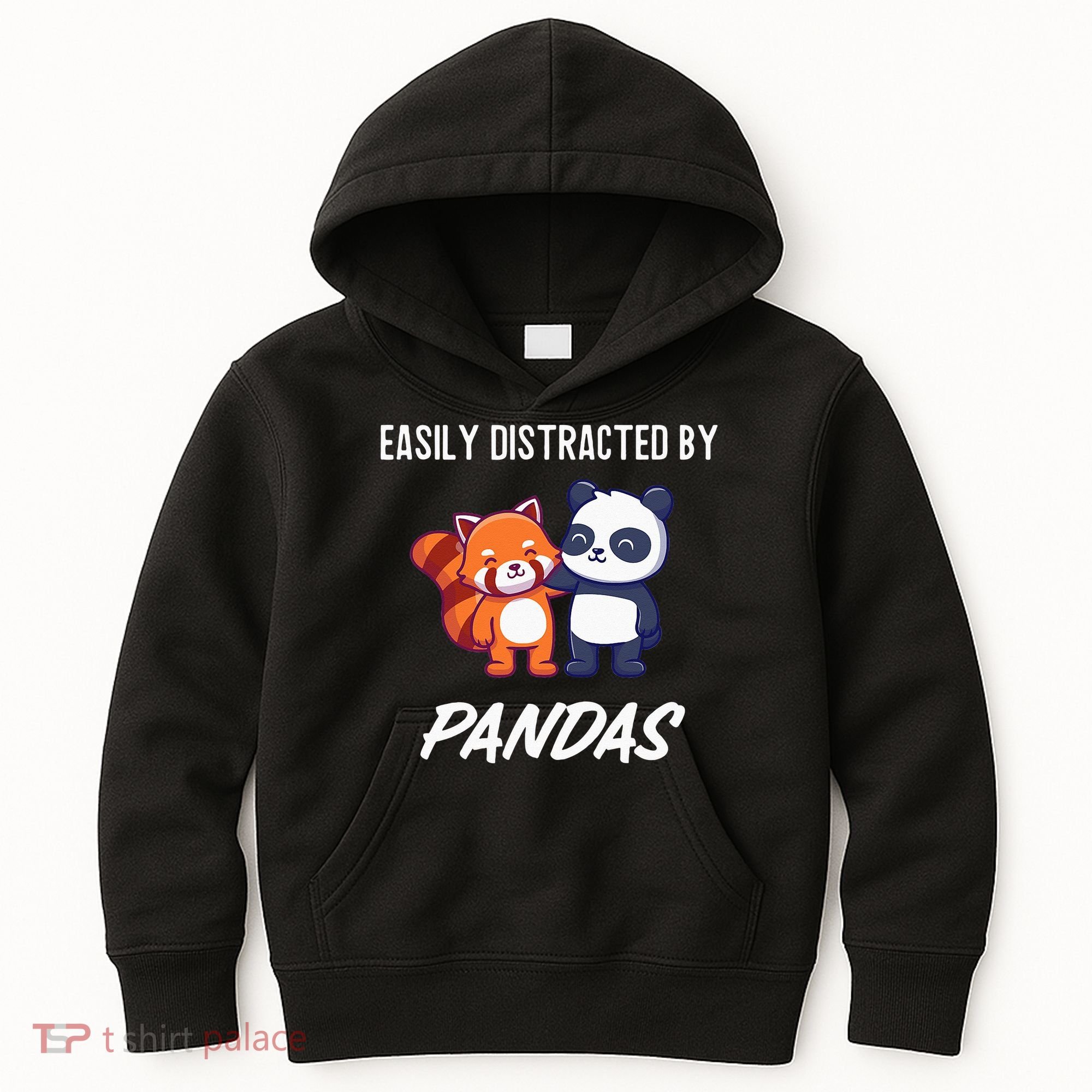 Easily Distracted By Pandas Cute Red Panda And Panda Kids Hoodie