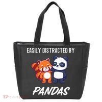 Easily Distracted By Pandas Cute Red Panda And Panda Tote Bag thumb 0