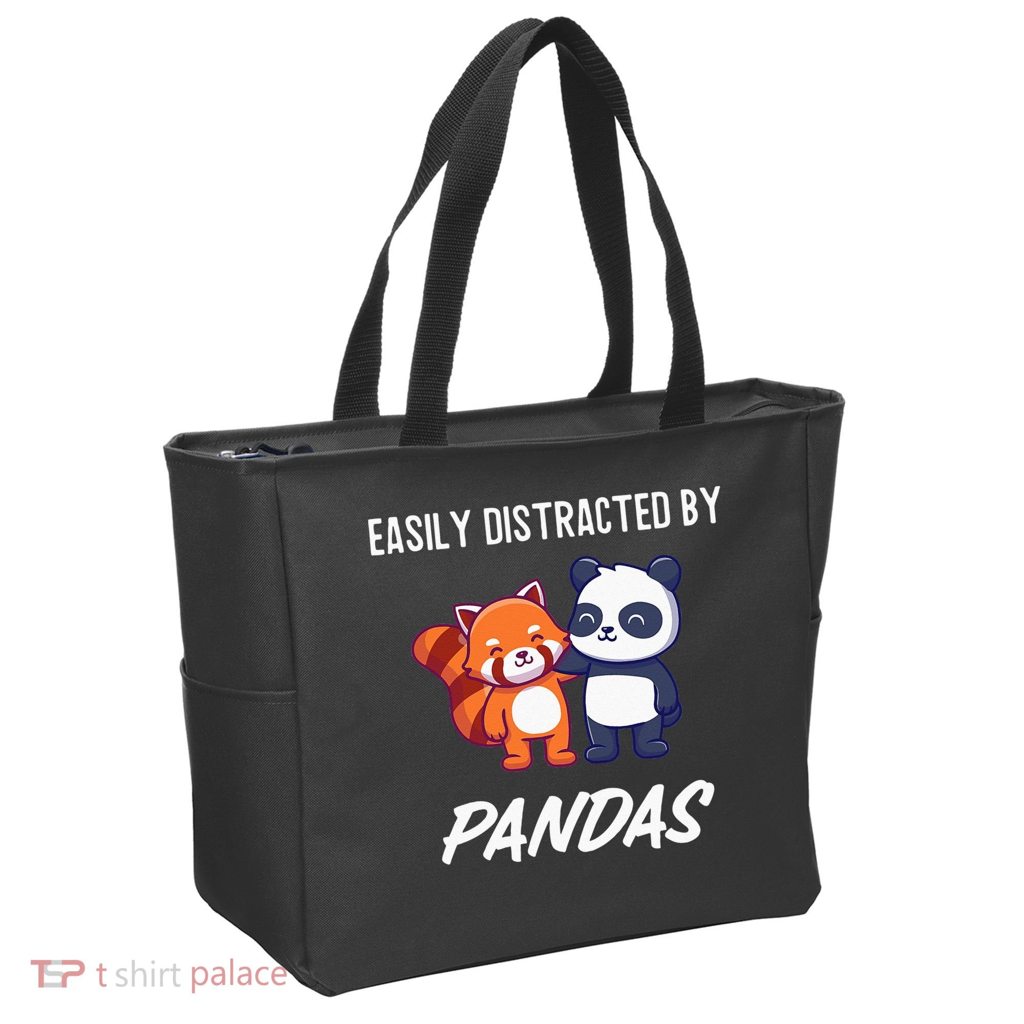 Easily Distracted By Pandas Cute Red Panda And Panda Tote Bag