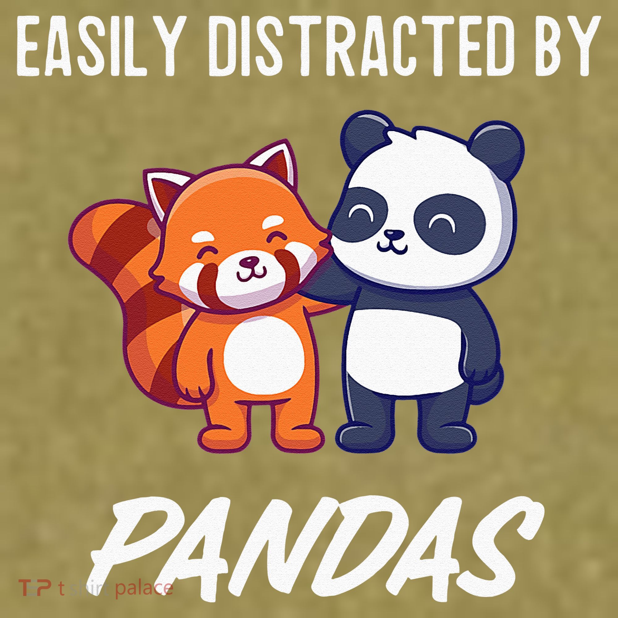 Easily Distracted By Pandas Cute Red Panda And Panda Garment-Dyed Women's Muscle Tee