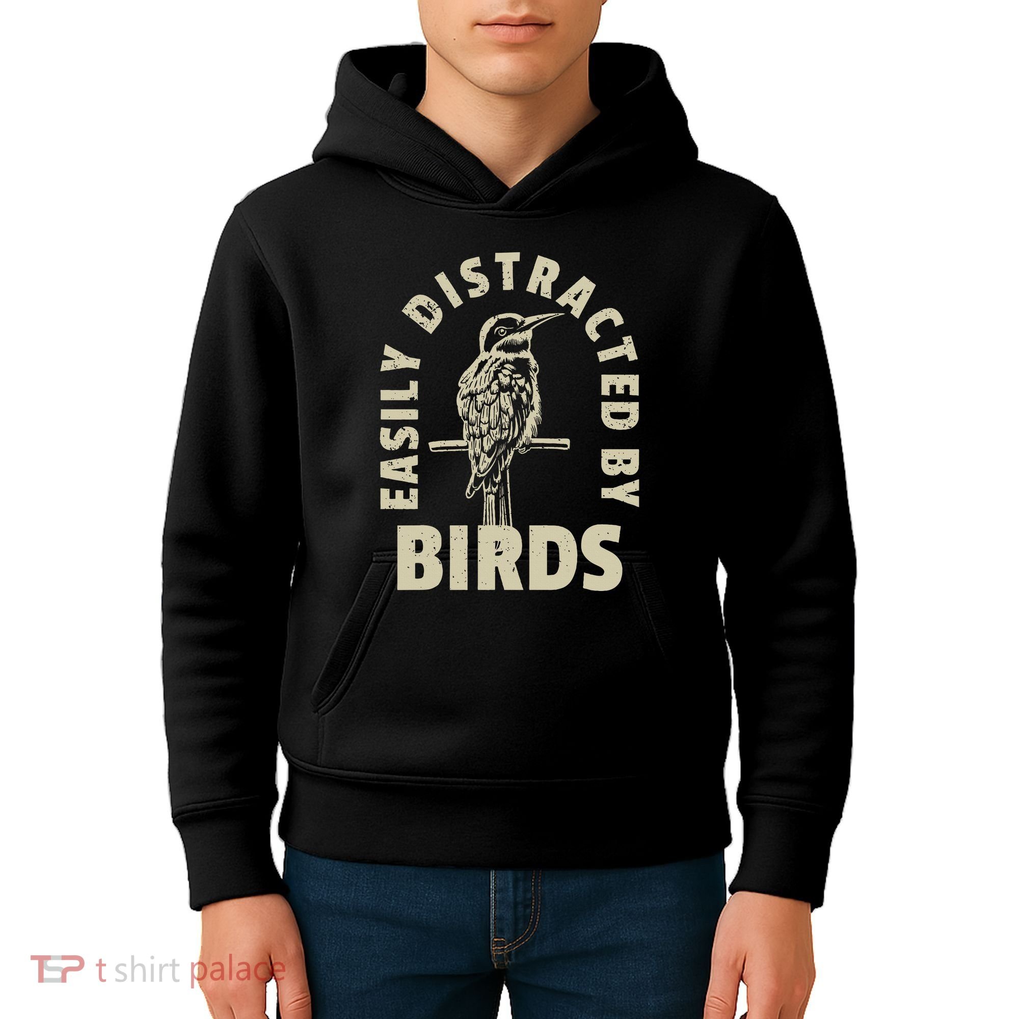 Easily Distracted By Birds Kids Hoodie