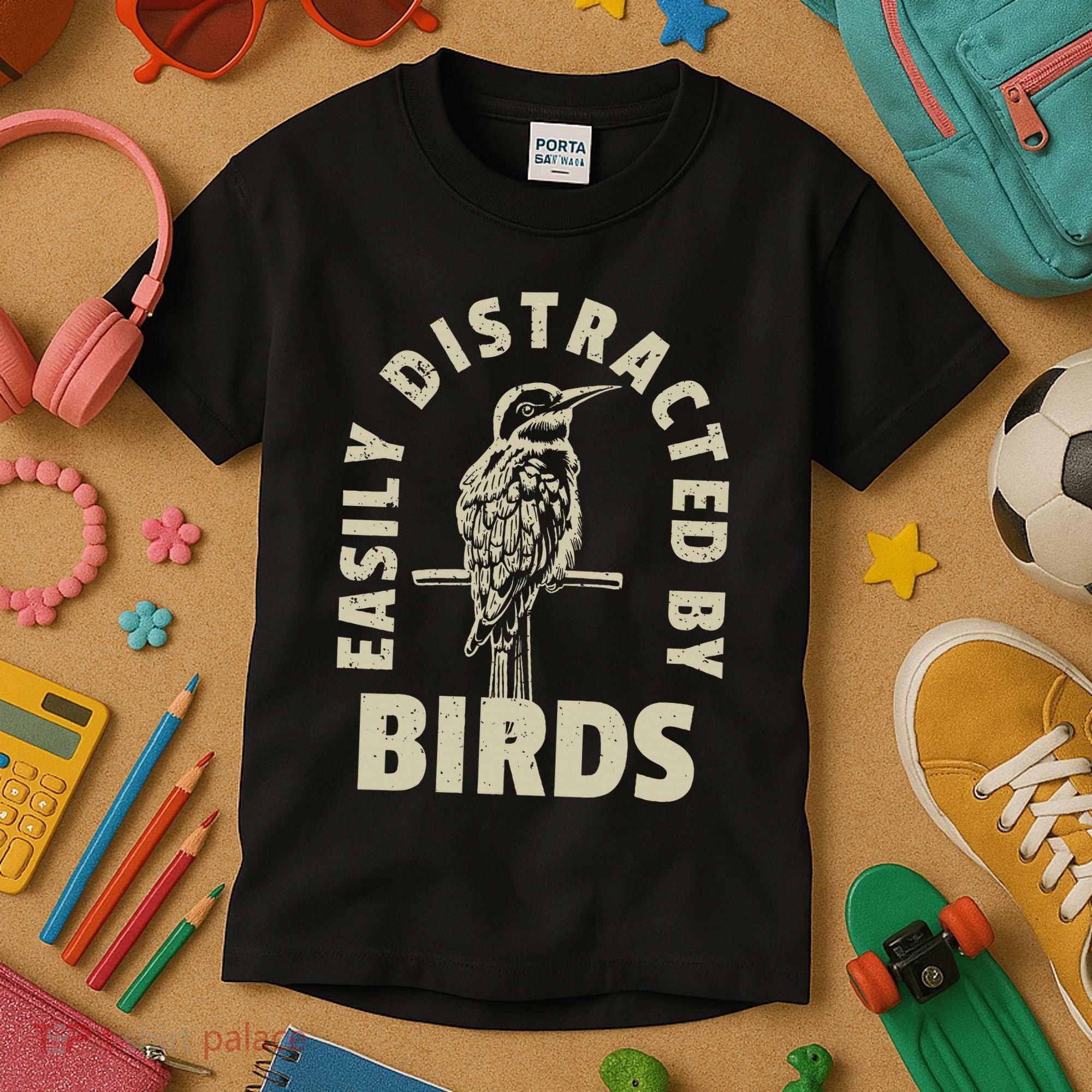 Easily Distracted By Birds Kids T-Shirt