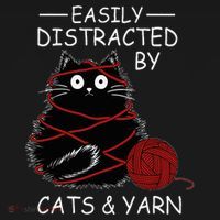 Easily Distracted By Cats And Yarn Kitten Lover Crochet Doggie Tank thumb 4
