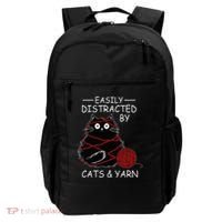 Easily Distracted By Cats And Yarn Kitten Lover Crochet Backpack thumb 0