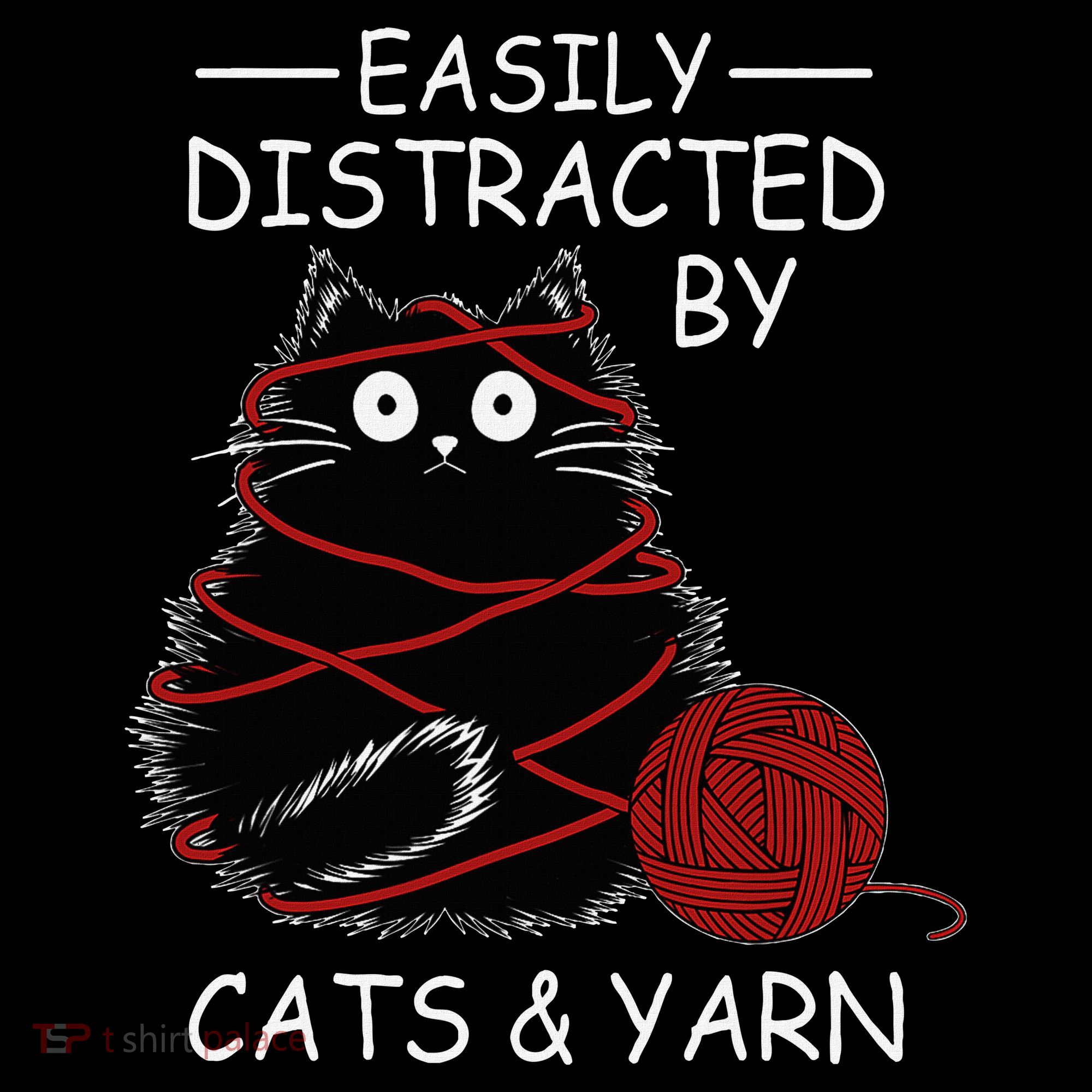Easily Distracted By Cats And Yarn Kitten Lover Crochet Women's Hoodie