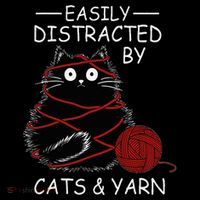 Easily Distracted By Cats And Yarn Kitten Lover Crochet Ornament thumb 1