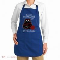 Easily Distracted By Cats And Yarn Kitten Lover Crochet Apron thumb 2